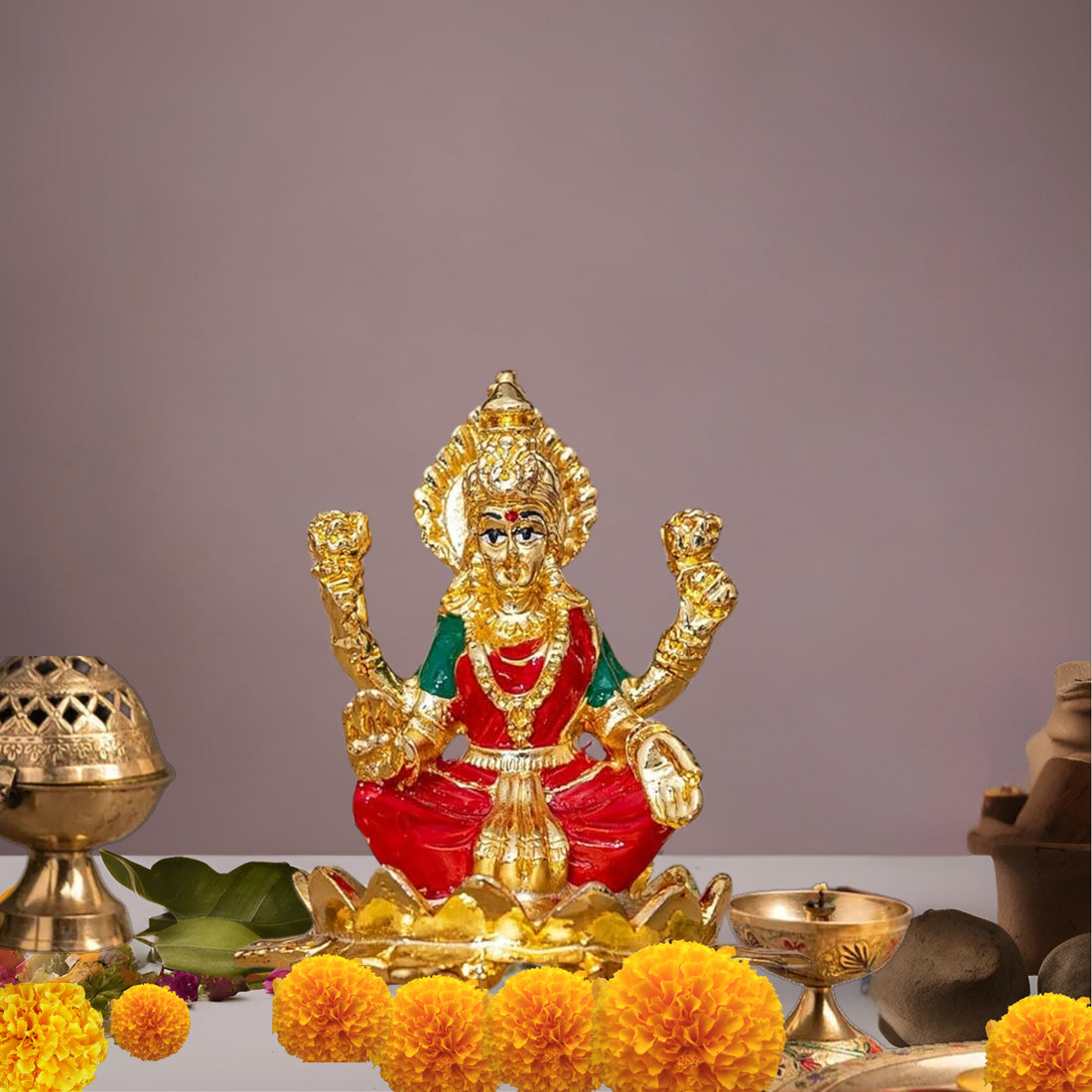 Placeables 24 Carat Pure Gold Plated Laxmi idol | Murti 3 inch