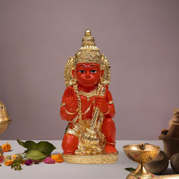 Placeables 24Carat Gold and 99.9 Pure silver Plated Hanuman Idol | Murti 5inch