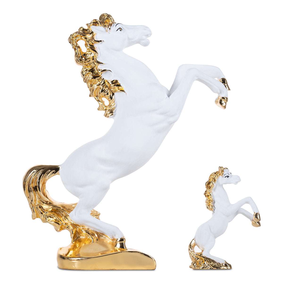 Gold Coated white Horse for Gifting | Home Decore and Vastu